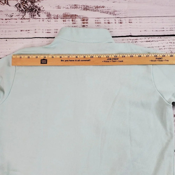 Columbia Trek Sweatshirt Women Medium Mint Blue Cropped 1/2 Zip French Terry - Picture 11 of 14